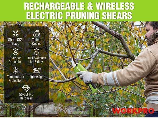 7.2V Battery Powered Electric Pruning Shear Cordless Tree Pruner Garden Scissors