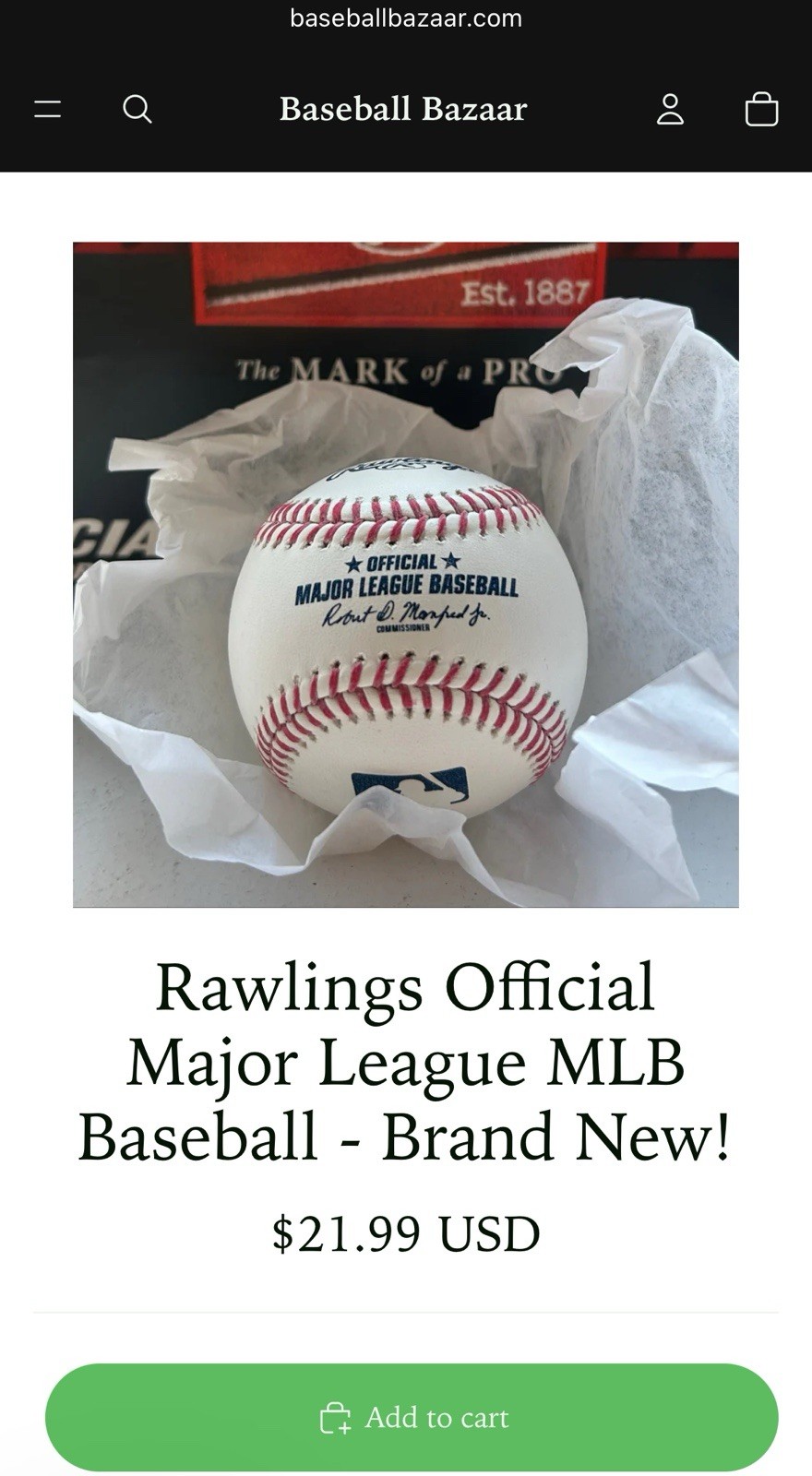 BaseballBazaar.com | Rawlings MLB Baseball - Brand New SOLD INDIVIDUALLY