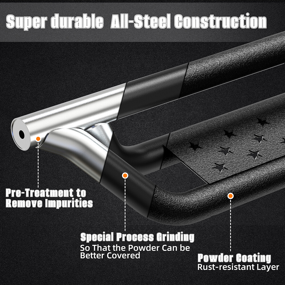 Drop Running Boards for 2005-2023 Toyota Tacoma Double Cab Steel Side Step Bars