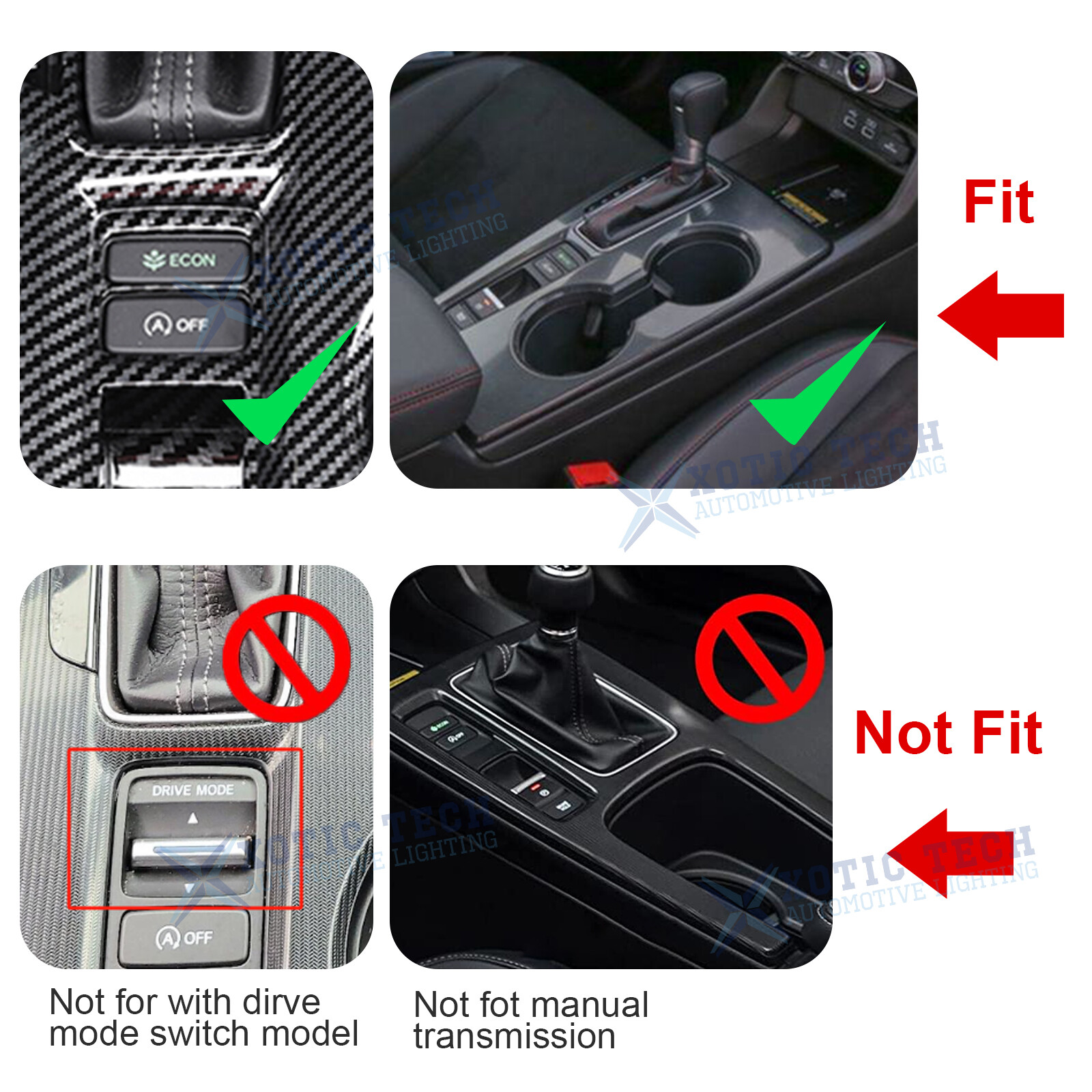 Sporty Red Interior Car Trim Decor Cover Accessories For Honda Civic 11th 2022+