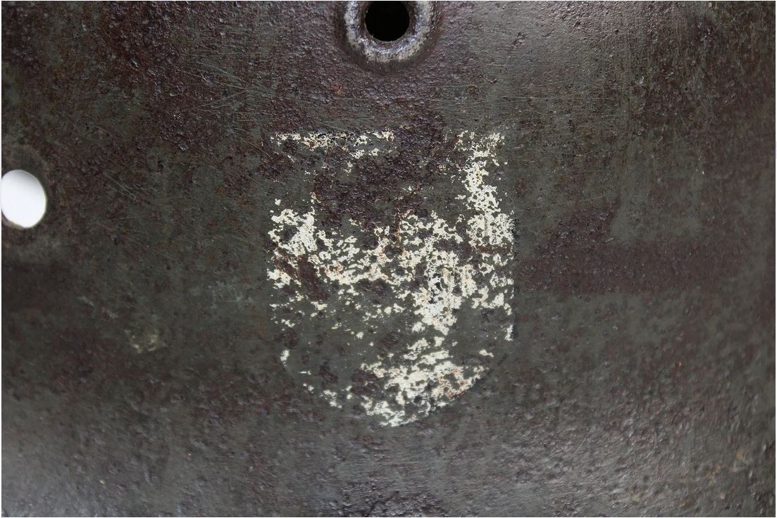 Original WW2 German Heer Single Decal Helmet Shell Size 64