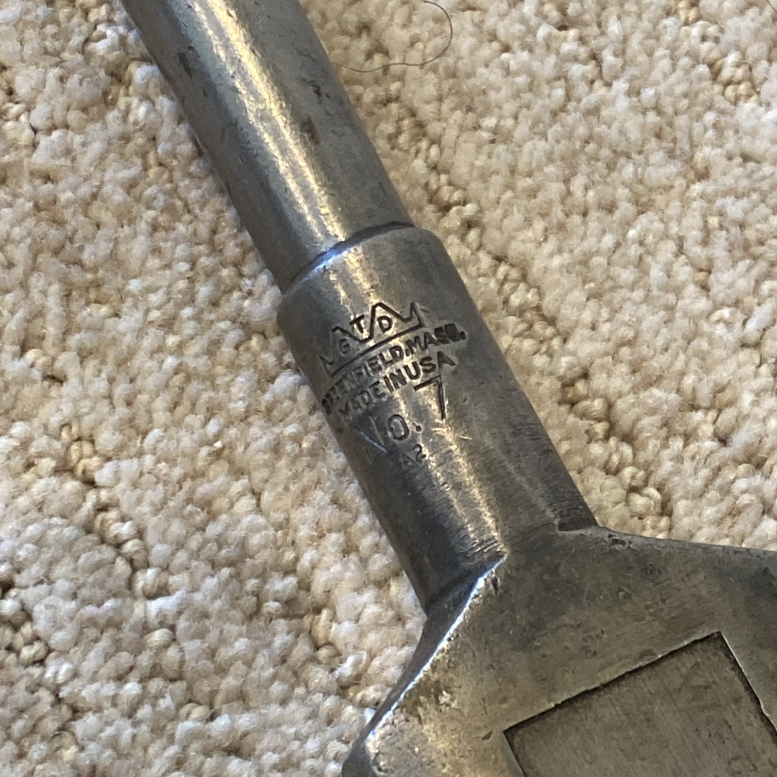 VINTAGE GREENFIELD GTD NO.7 TAP WRENCH HANDLE 191/4"LONG OPENS 5/8" MADE IN USA