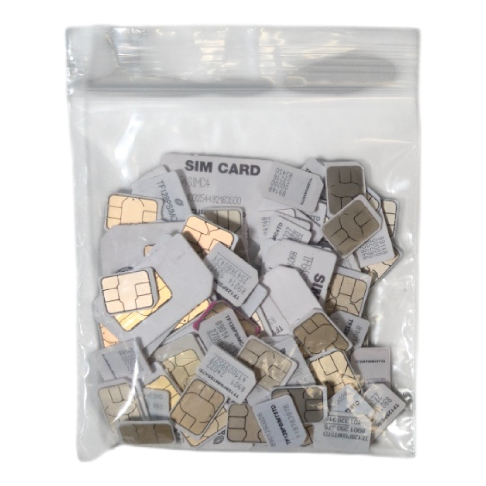 Lot of 100 Scrap SIM Cards For Gold Recovery - AT&T, TracFone, Verizon & More