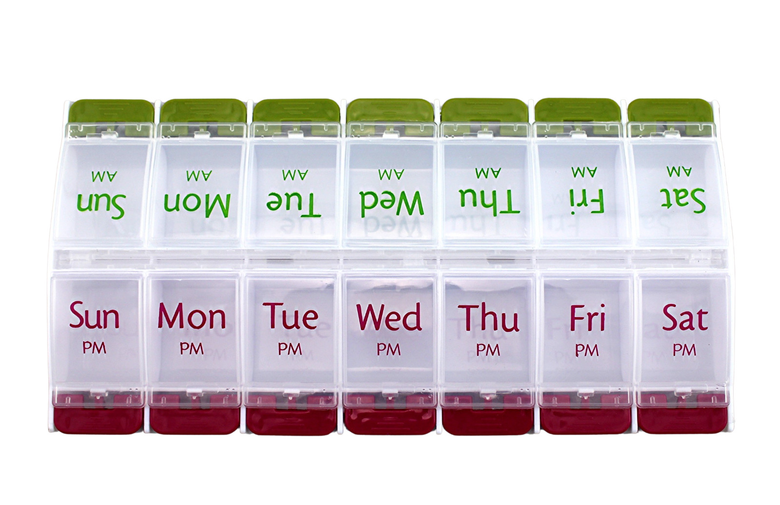 Jumbo Extra Large 8" x 4.25" Pill Organizer 7 Day 2 Times a Day Weekly Pill Box