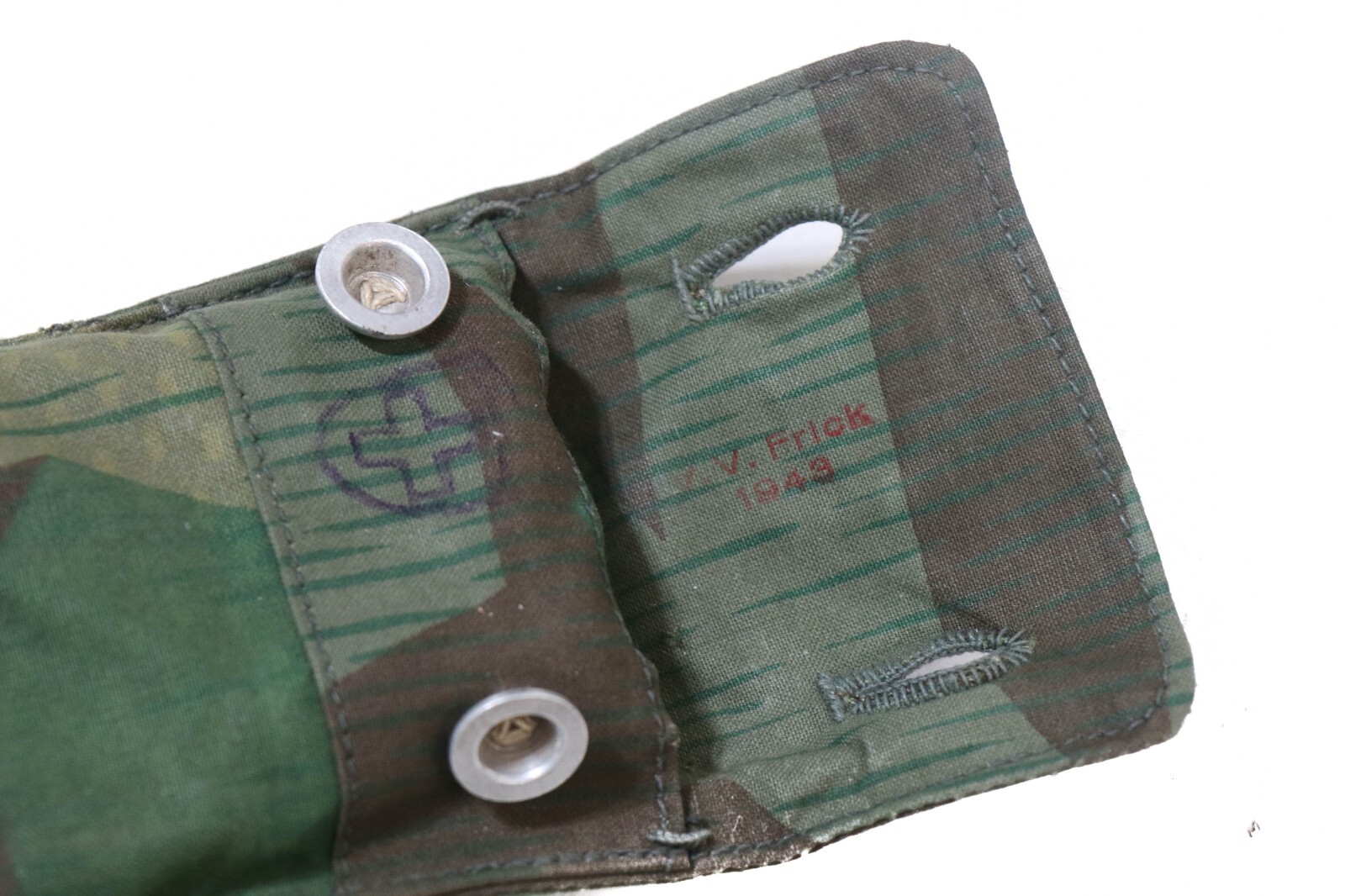 Authentic Swiss WWII Army Tent Pole Stake Set German Splinter Camo WW2 Zeltbahn