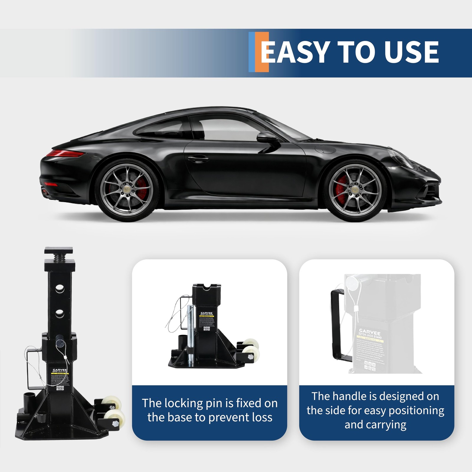 1 Pairs 22 Ton Car Jack Stand Heavy Duty Pin Type Adjustable Height 13.78-19.69"