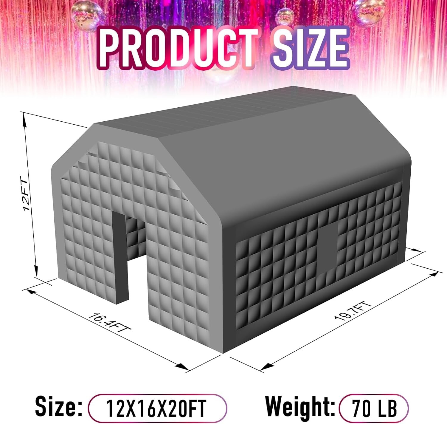 OZIS 20FT Inflatable Cube Wedding Tent Nightclub Tent Custom Logo White Portable