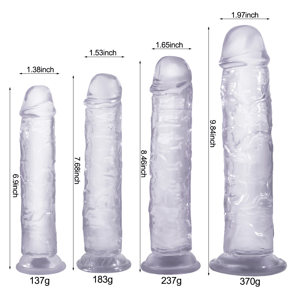 Jelly Dong Dildo Suction Cup - 4 Sizes Waterproof Realistic Cock Veined Dildos