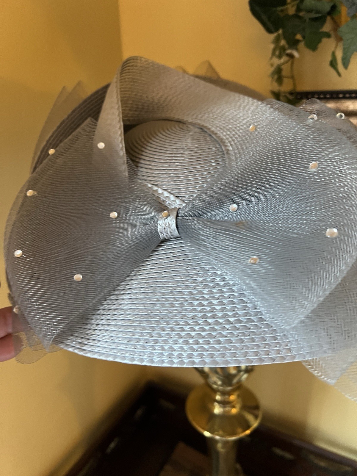 Gray Church Derby Hat Wedding Made USA Ann Marie