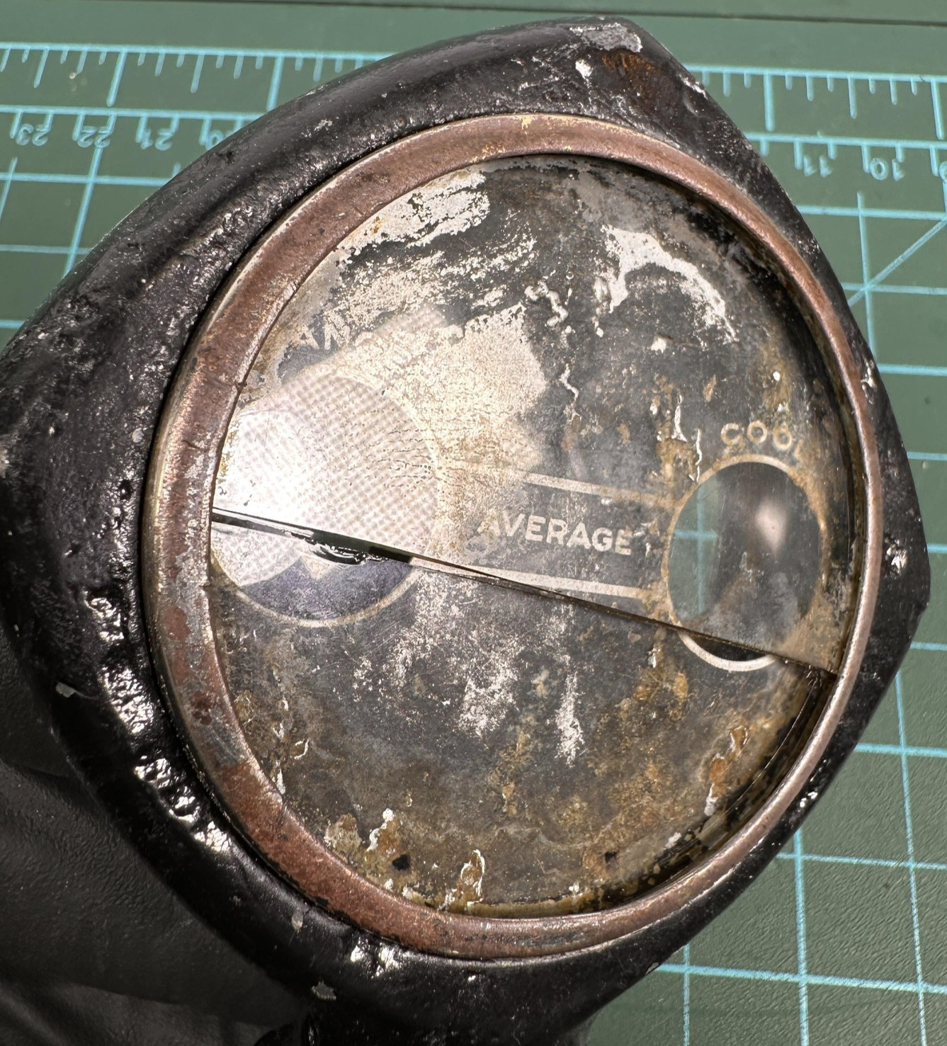 Antique Moore Motor Semaphore Car Hood Ornament Temp Gauge Danger Cool Average