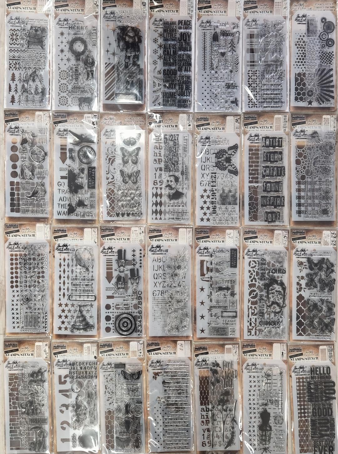 Tim Holtz Stampers Anonymous Clear Stamps & Stencil Set YOU PICK Over 35 Styles