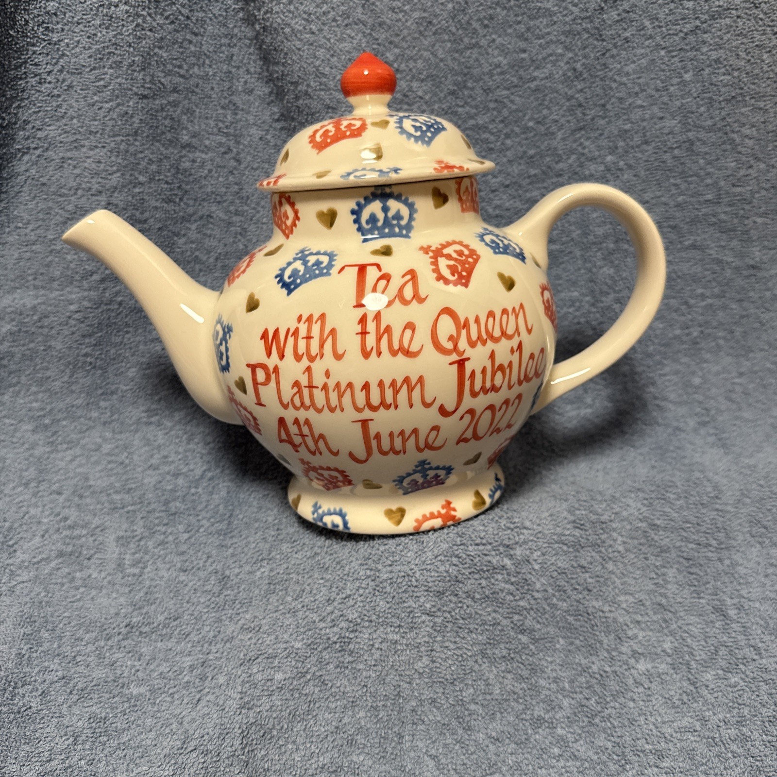 Emma Bridgewater Platinum Jubilee Tea with the Queen June 4 2022 Crown Hearts