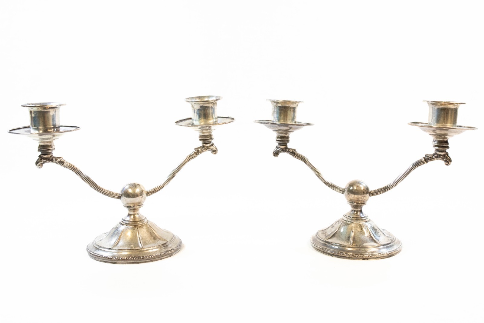 Vintage Pair of STERLING SILVER Double Arm Candelabra by Webster Company (INJ))