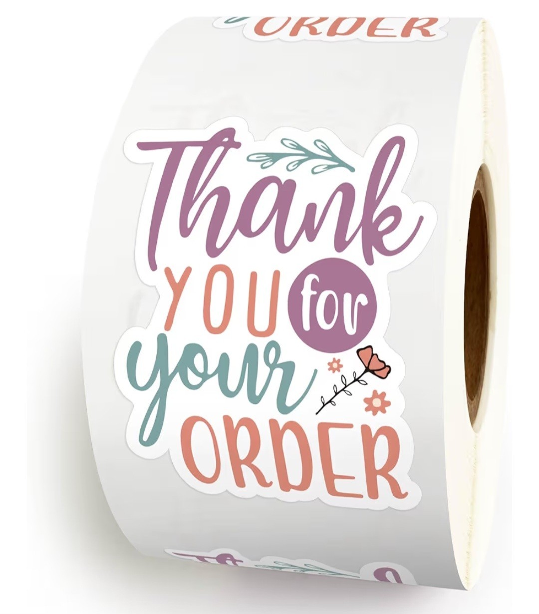 20 Count Thank You for Your Order Stickers for Business