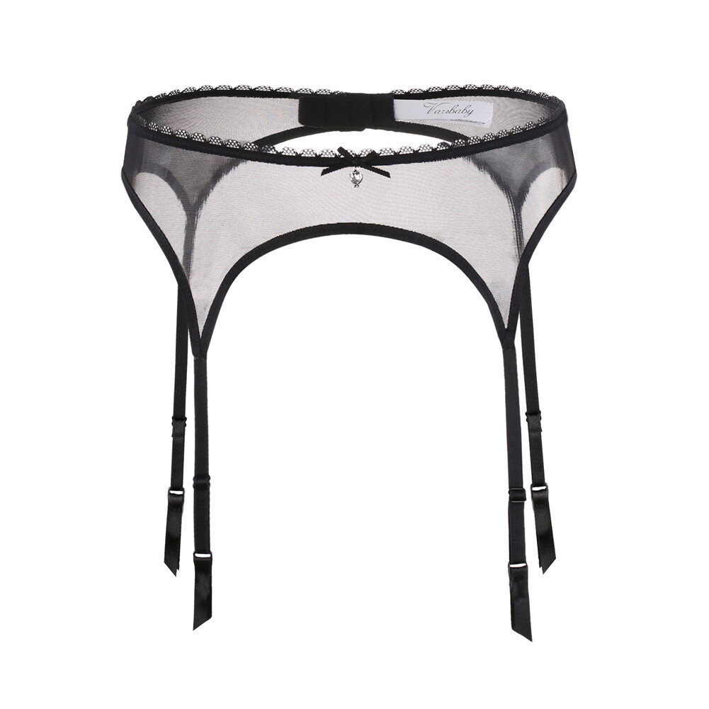 Women's Mesh Lace Garter Belt Sexy Sheer Lingerie 4 Straps Suspender Plus Size
