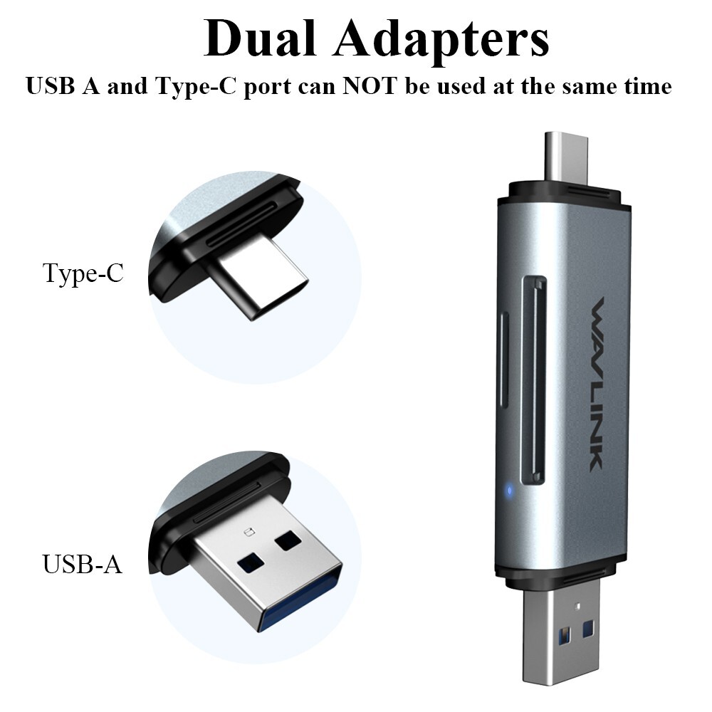 NEW USB 3.0 Type C to SD/Micro SD card up toSmart Memory Adapter Laptop Computer
