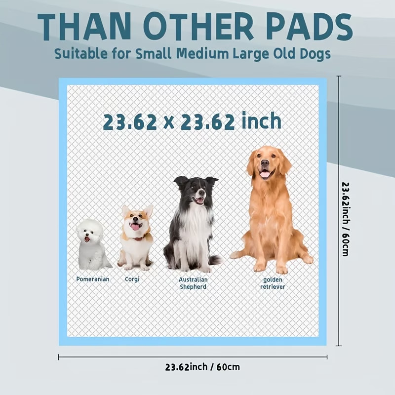 100PCS 23 in x 23 in Dog Puppy Training Pads Super Absorbent Pee Leak Proof
