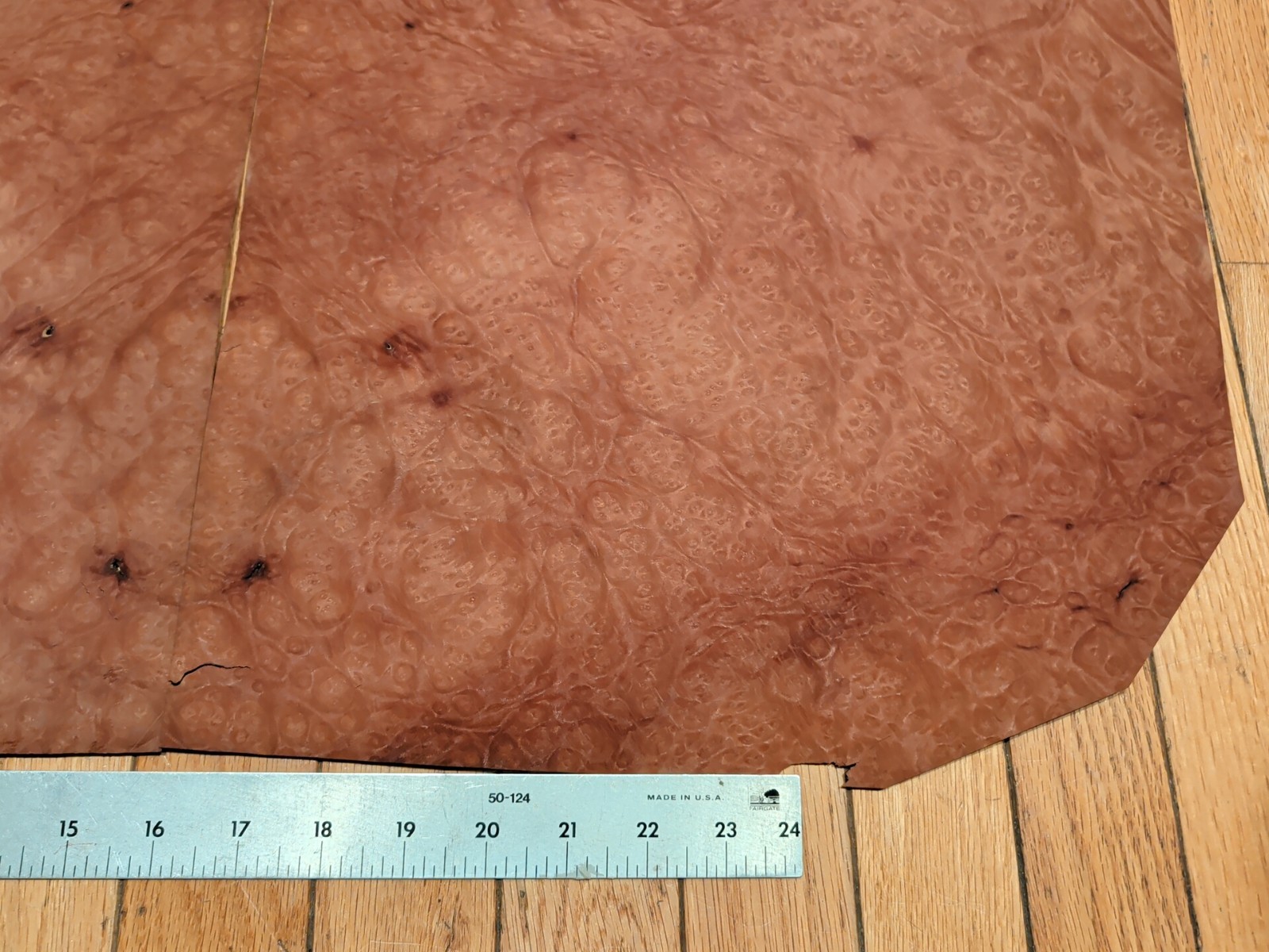 Madrone burl veneer 14 3/4" x 15 1/2" each, 2 pieces wood 1/42" raw