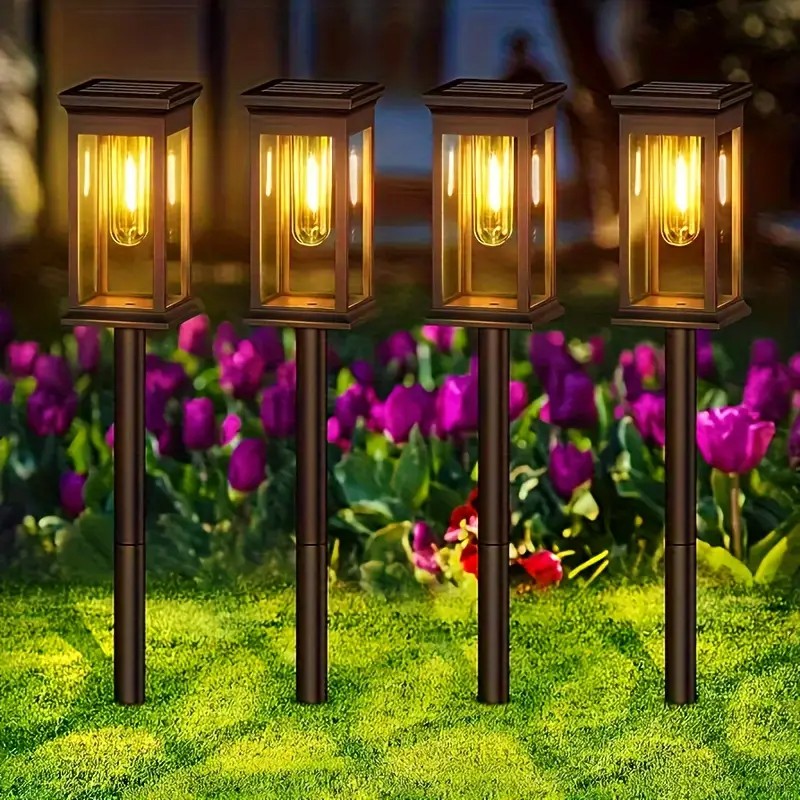 Solar Garden Lights Outdoor Waterproof Landscape LED Lights Pathway Yard Decor