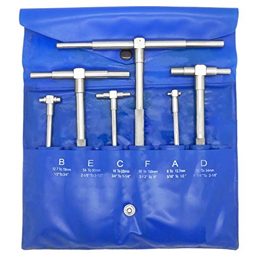HFS(R) 6 Pc Precision Telescoping Gage Set 5/16" - 6" Range T-Bore Hole Gauges