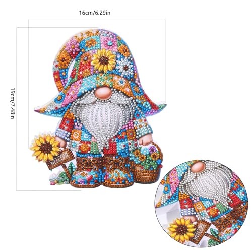 Gnome Tabletop Diamond Art Painting Kit Ornaments, Diamond Painting Q001