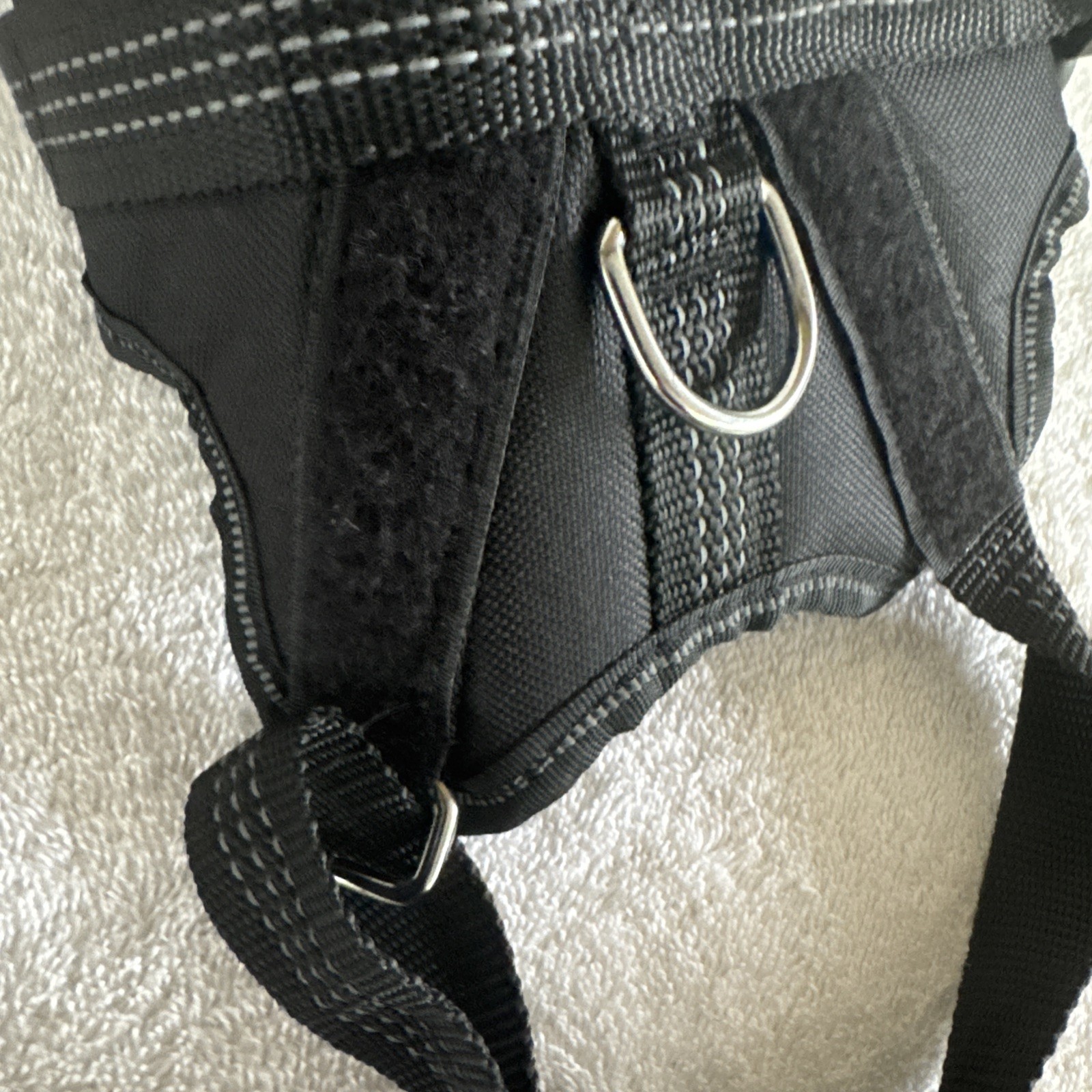 Heavy-Duty Service Dog Harness In Training Adjustable M Black Removeable Patches