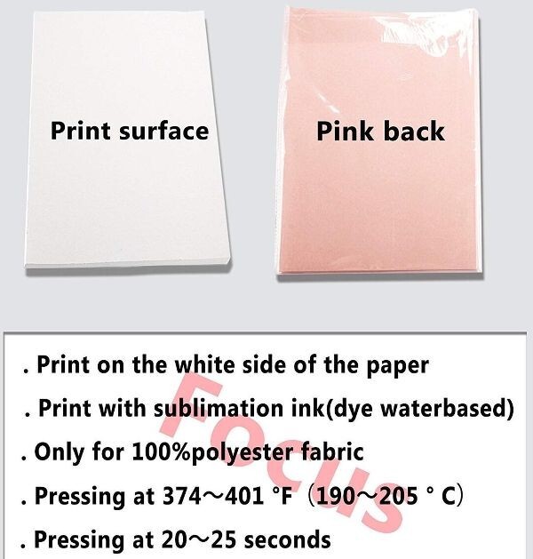100 sheets A4 Sublimation Paper 8.5x11 for Inkjet Printer Epson Canon Heat Trans