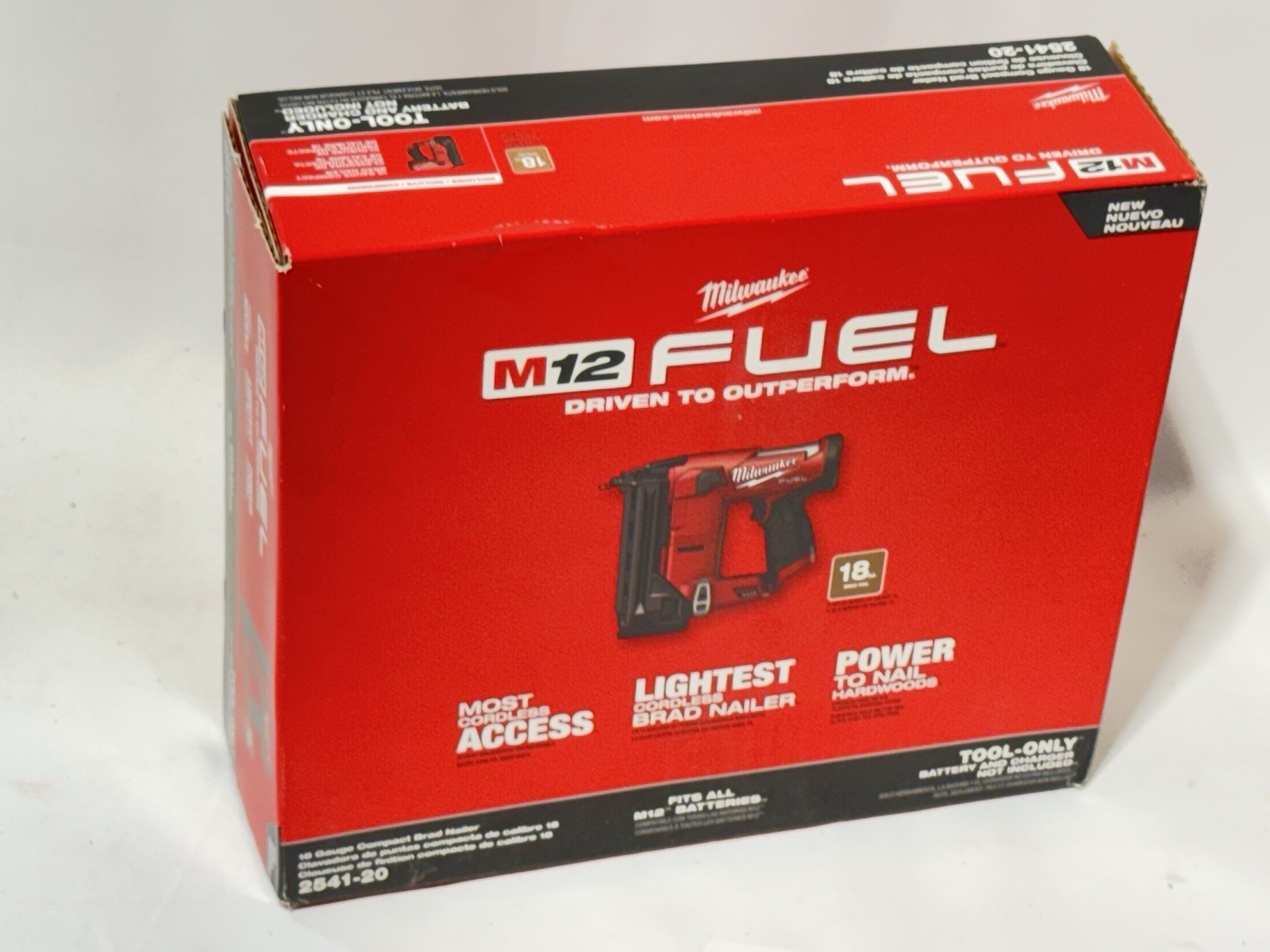 Milwaukee 2541-20 M12 FUEL 12V 18 Gauge Compact Brad Nailer - Bare Tool