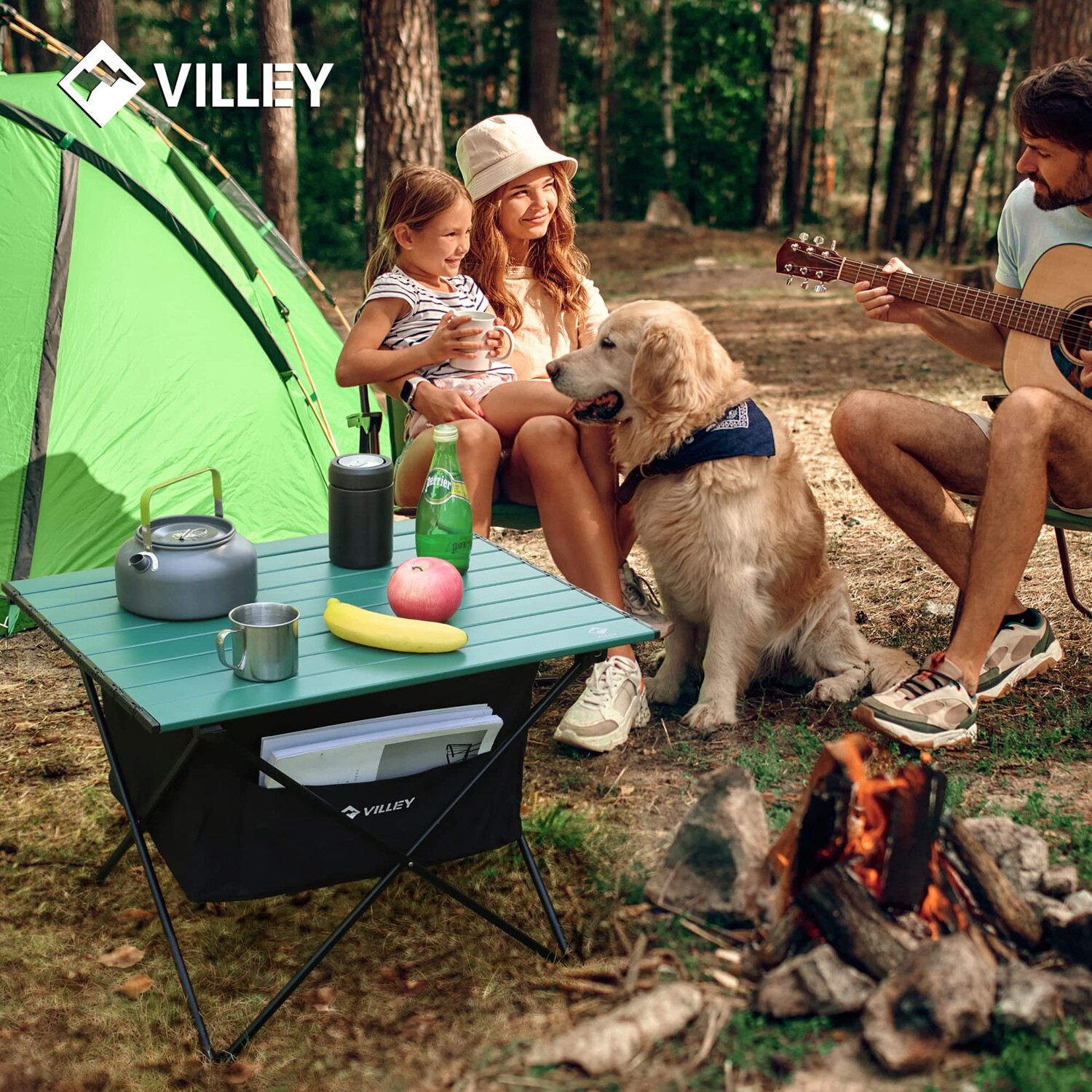 VILLEY 19" Camping Side Table w/Carrybag Ultralight Aluminum Folding Beach Table