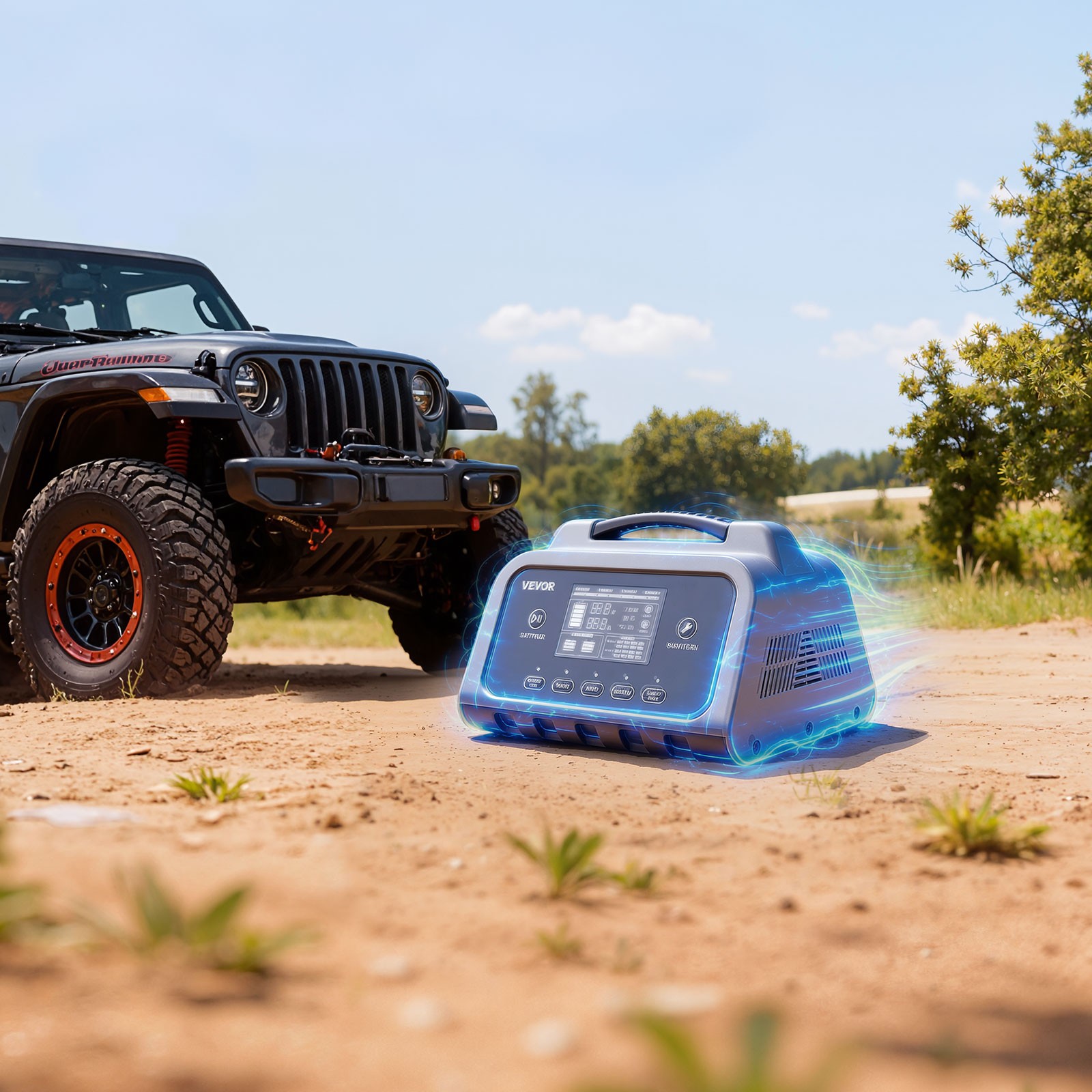 VOVOR Smart Battery Charger 20A for 6V 12V 24V Lithium LiFePO4 Lead-Acid Battery