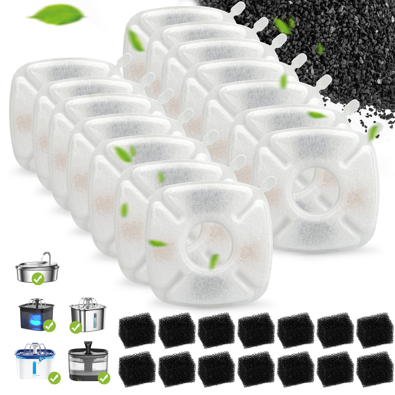 28x Replacement Filters Compatible with Veken 95/67/135oz for Cat & Dog Fountain