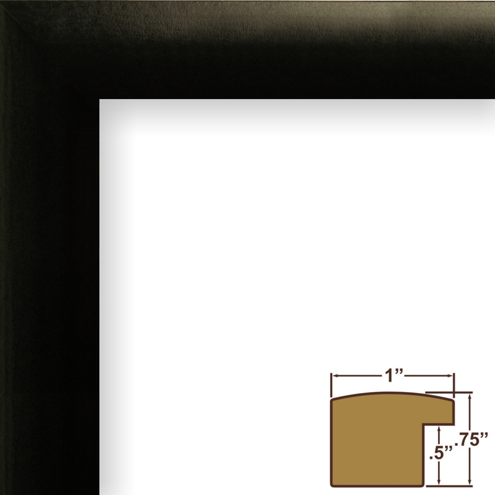 Craig Frames Complete 7x12 CD Display Black Frame with Glass and Matting