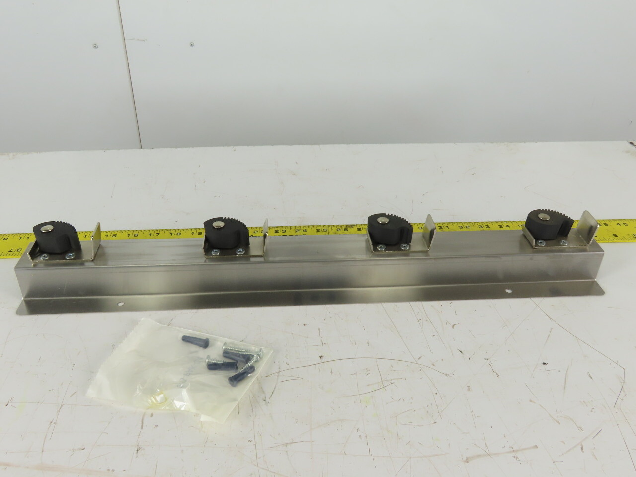 Grainger 333-4 SS Silver 304 Stainless Steel Mop Broom Holder 4 Spot