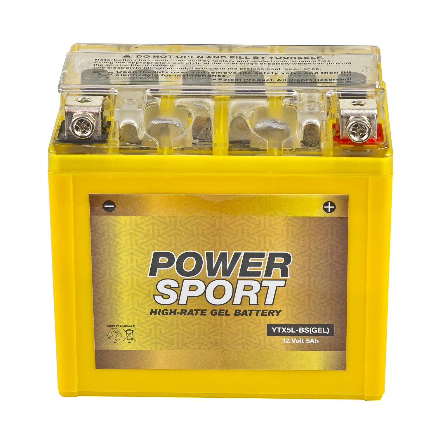 YTX5L-BS 12V 5AH Gel Battery Replacement for ES5L-BS, GTX5L-BS, PTX5L-BS