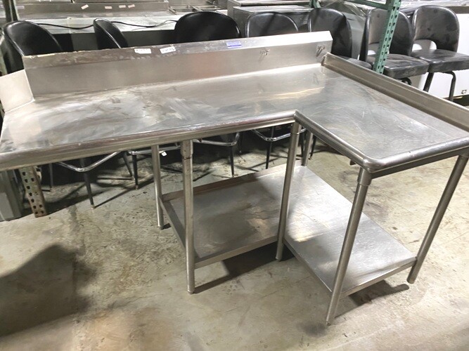 Dishwasher Table/ Stainless Steel w/ Bottom Shelf/ 72"