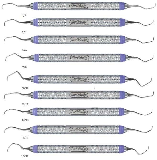 HU-FRIEDY Dental Rigid Gracey Curette SET OF 9 EverEdge 2.0 #9 Handle