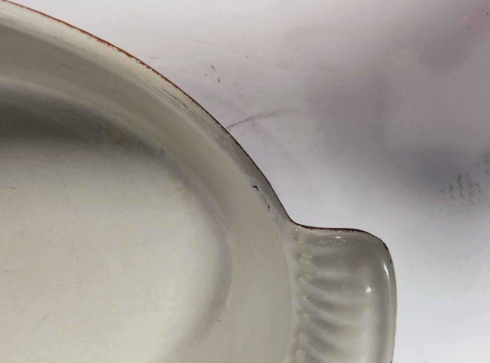 Vintage COUSANCES/Le Creuset #24 Brown Oval Au Gratin Pan Enamelled Cast Iron