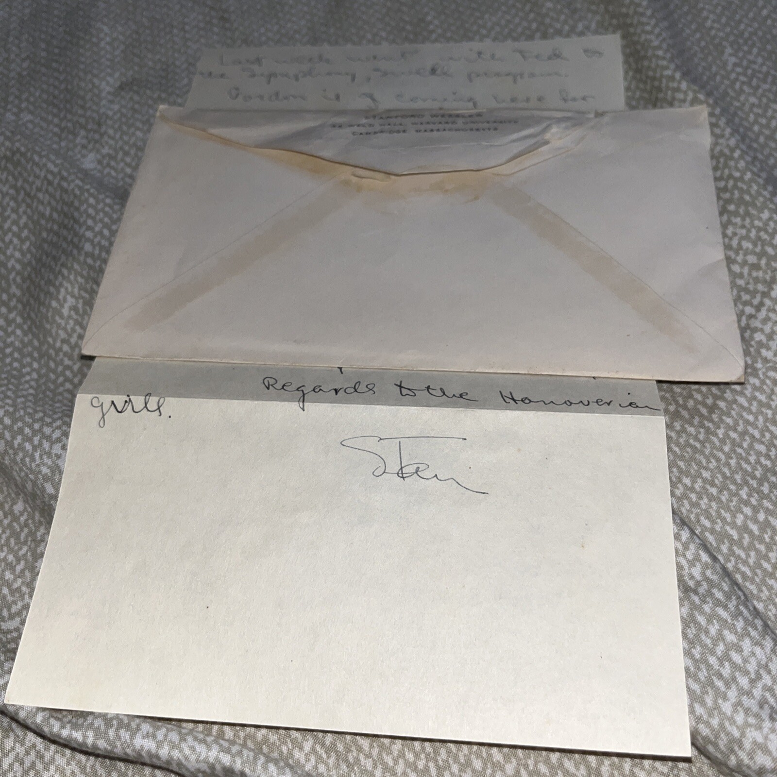 1934 Letter Personal Harvard University Stationary Holy Cross Dartmouth Football
