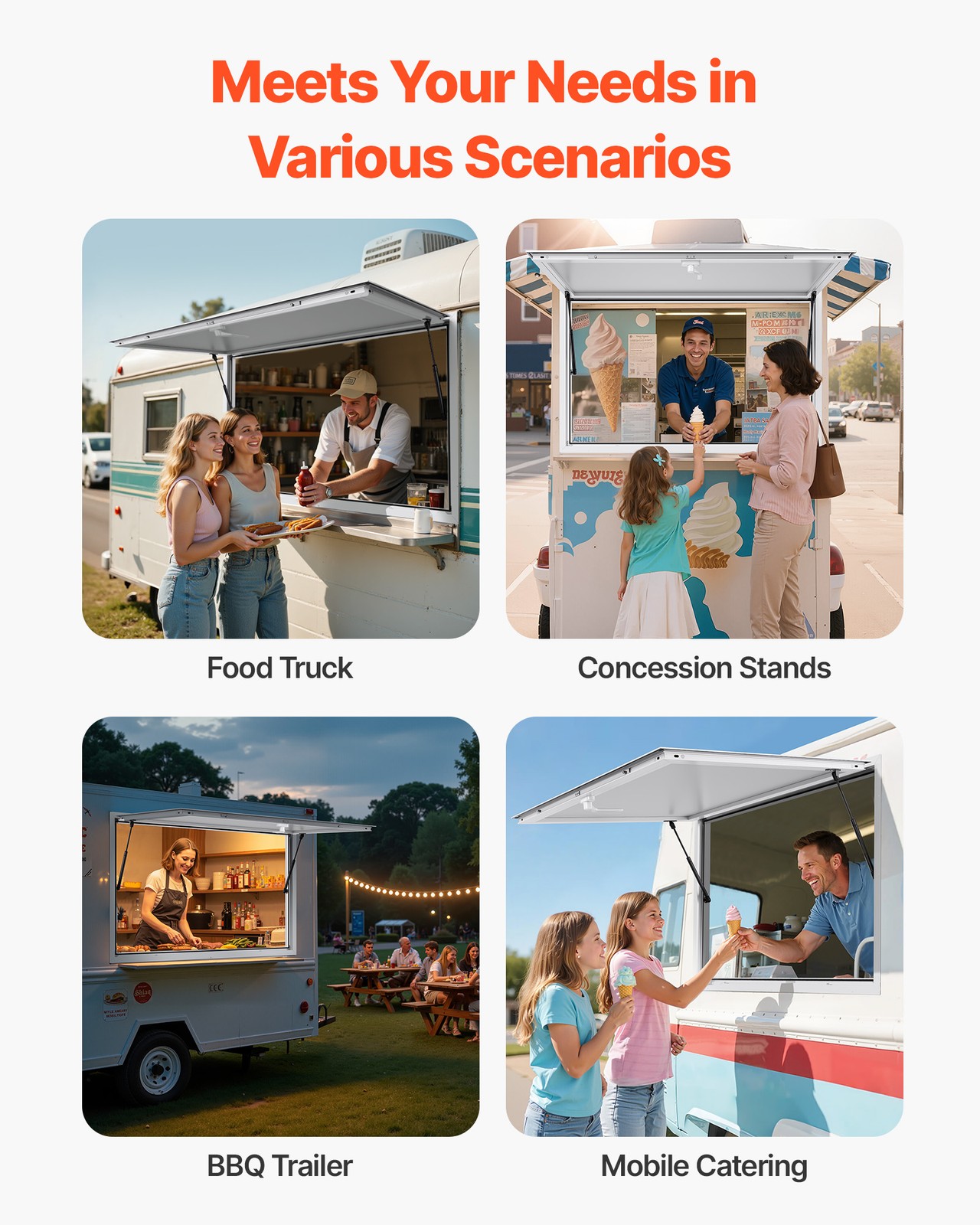 VEVOR 60x36in Concession Stand Serving Window Food Truck Service Awning Aluminum