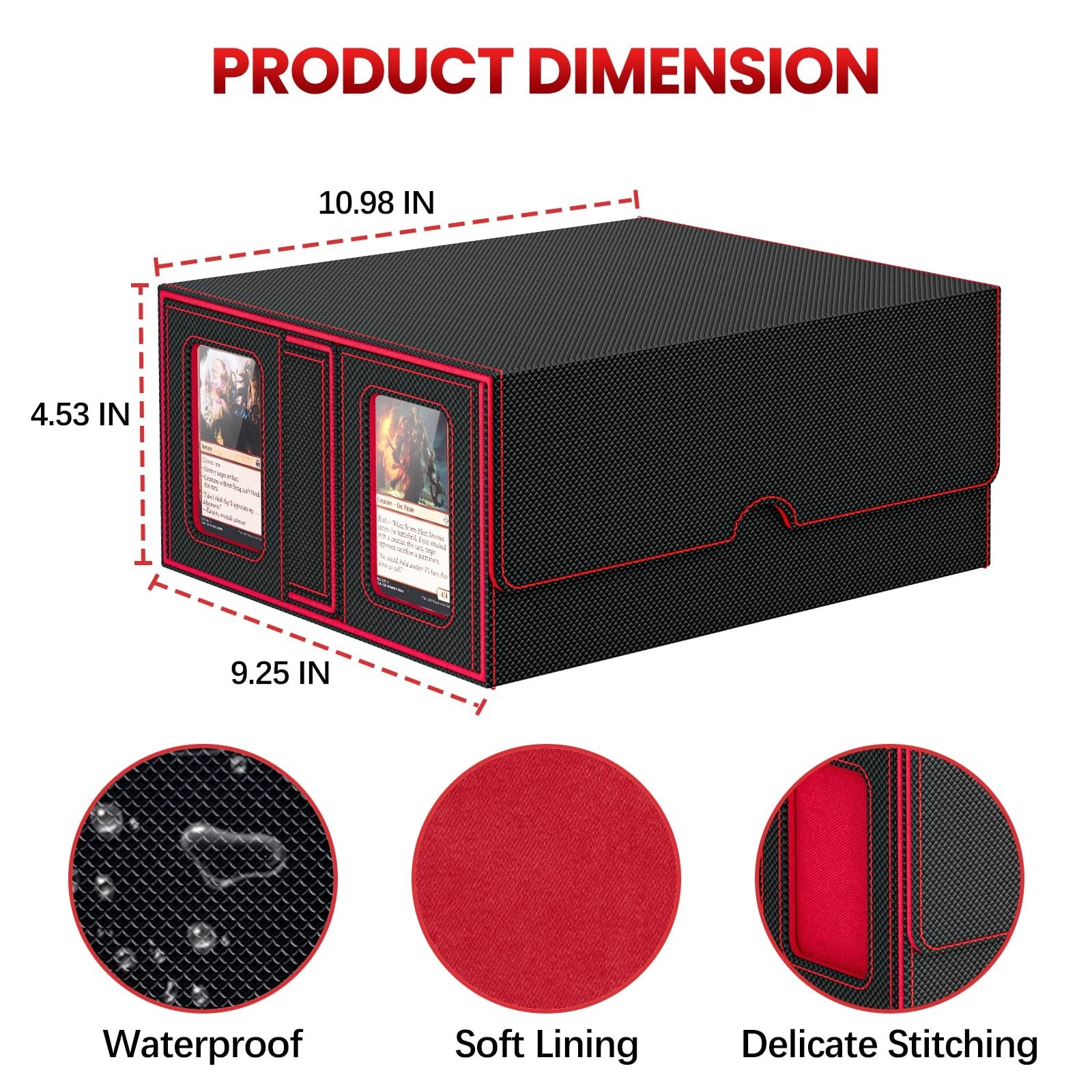 Card Deck Box for MTG with Commander Display, 7 In 1 Card Storage Box Fits 60...