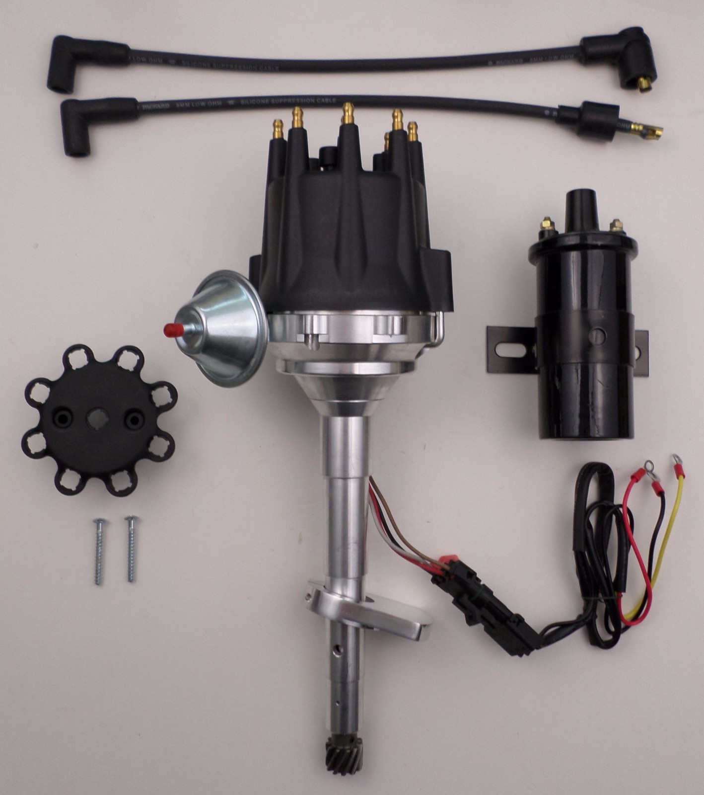 FORD late FLATHEAD 239 255 49-53 BLACK Small Cap HEI Distributor+45K BLACK COIL