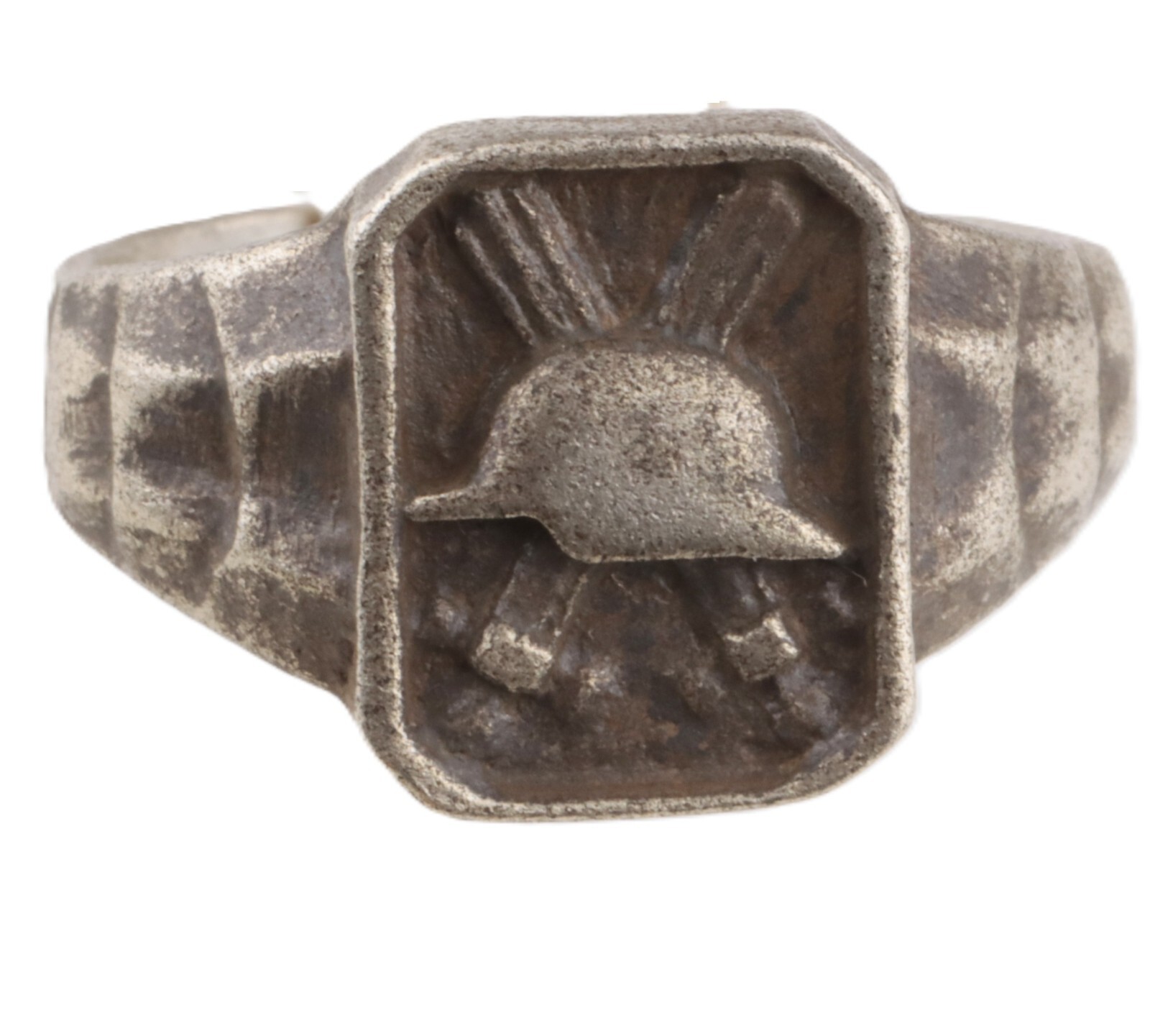German special force WW2 Officers ring 835 silver WW1 Helmet sword signet WWII