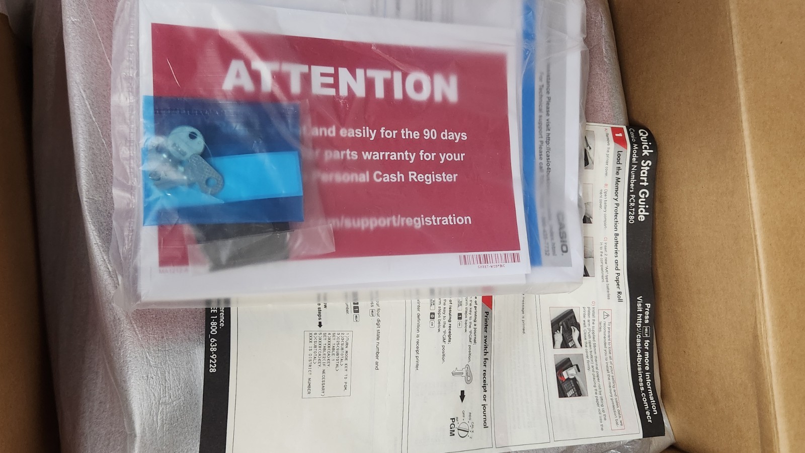 Casio Cash Register RED SE-G1SC New with Keys Manual Electronic Thermal