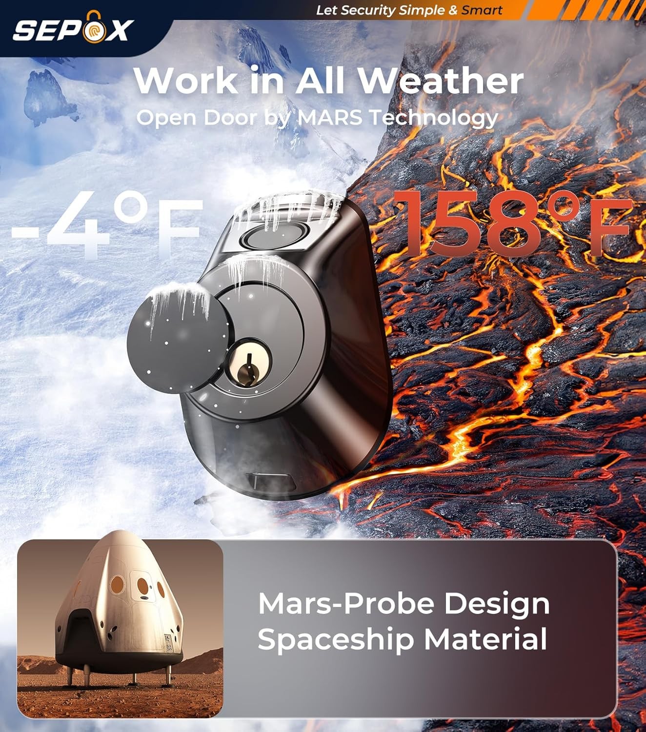 Security Smart Lock Fingerprint Keyless Entry Door Lock Wi-Fi Deadbolt Gateway A