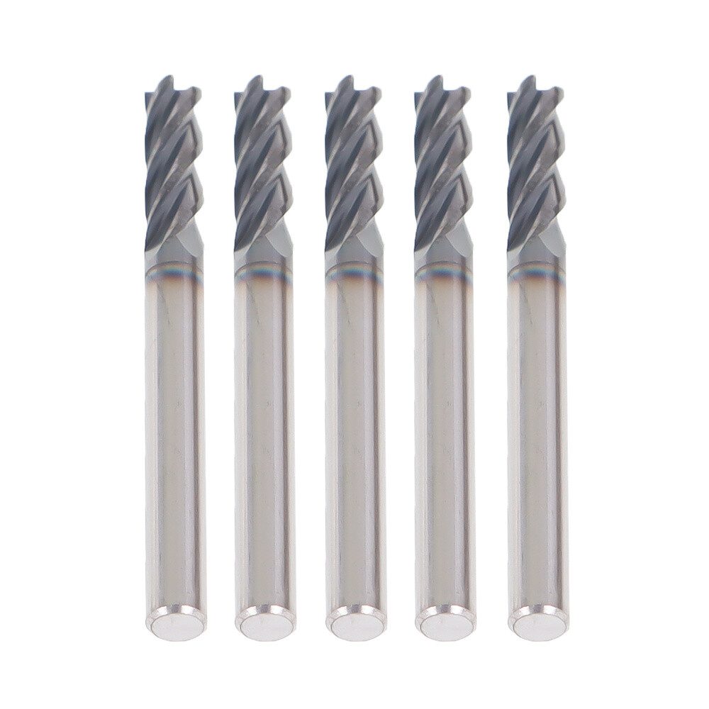 5Pcs 3/16" 4 Flute Regular Carbide End Mill 2" Overall Length TiALN COATED
