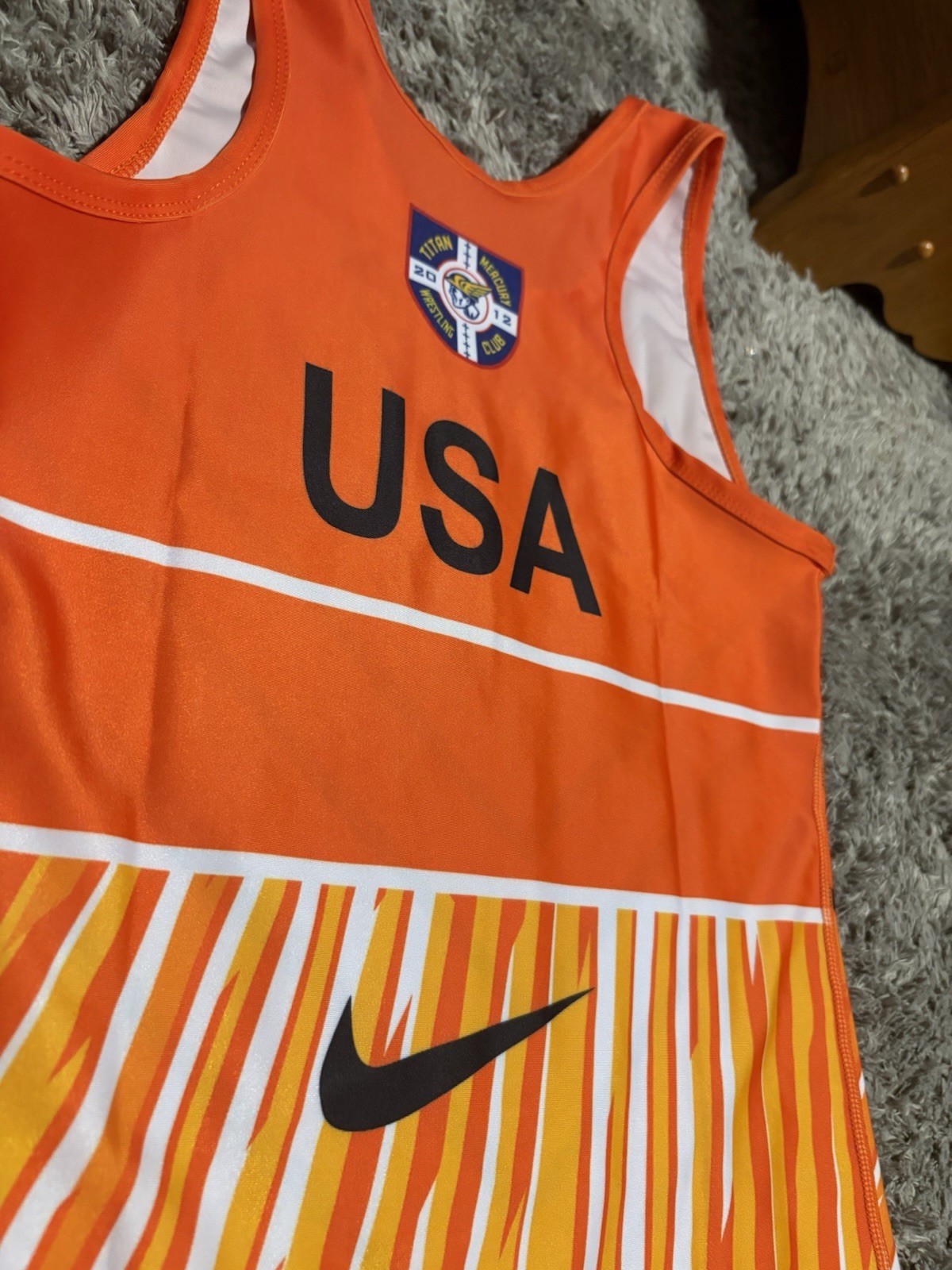 Orange Oklahoma State Wrestling Singlet Adult Medium