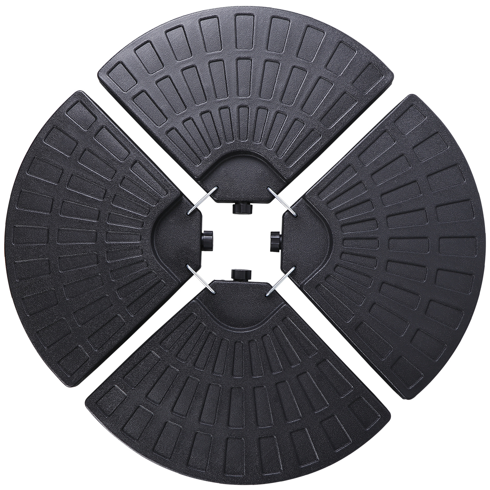 4-Piece Patio Umbrella Base Heavy Duty Cantilever Offset Umbrella Stand w/ Hooks