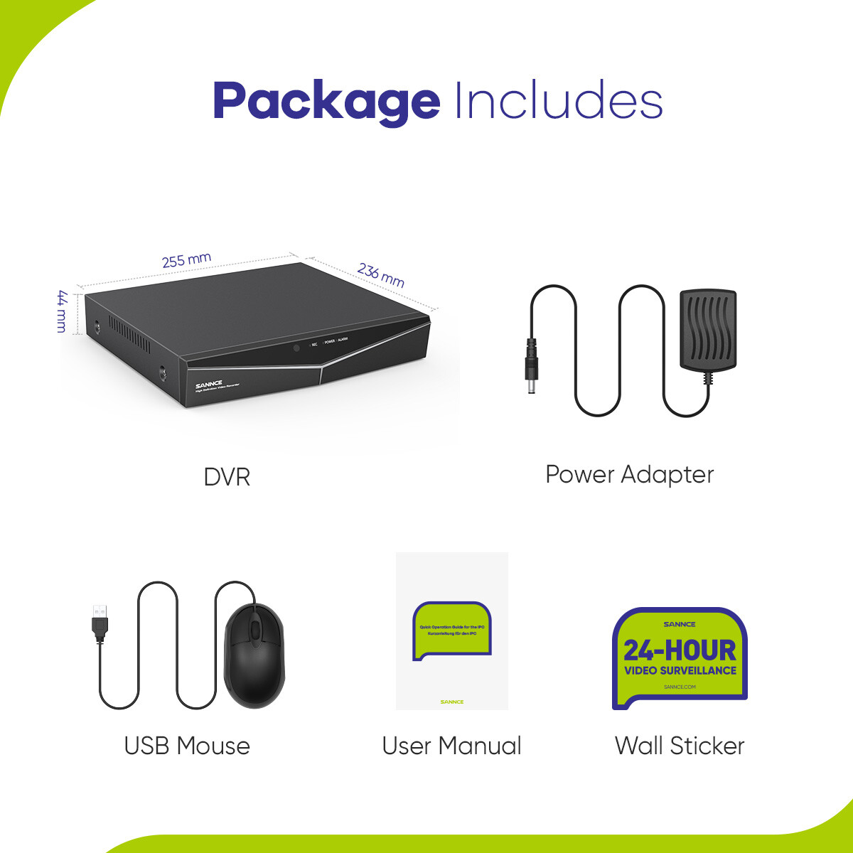 SANNCE HD 8CH 1080P Lite CCTV DVR TVI Video Recorder for Security Camera System