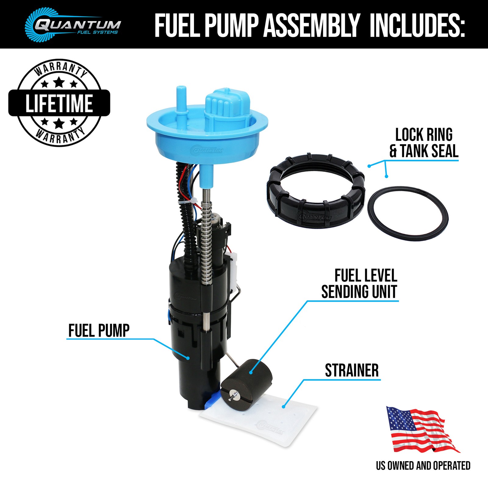 QFS Fuel Pump Module Assembly +Tank Seal for 2012-16 Polaris RZR 570 800 2204403