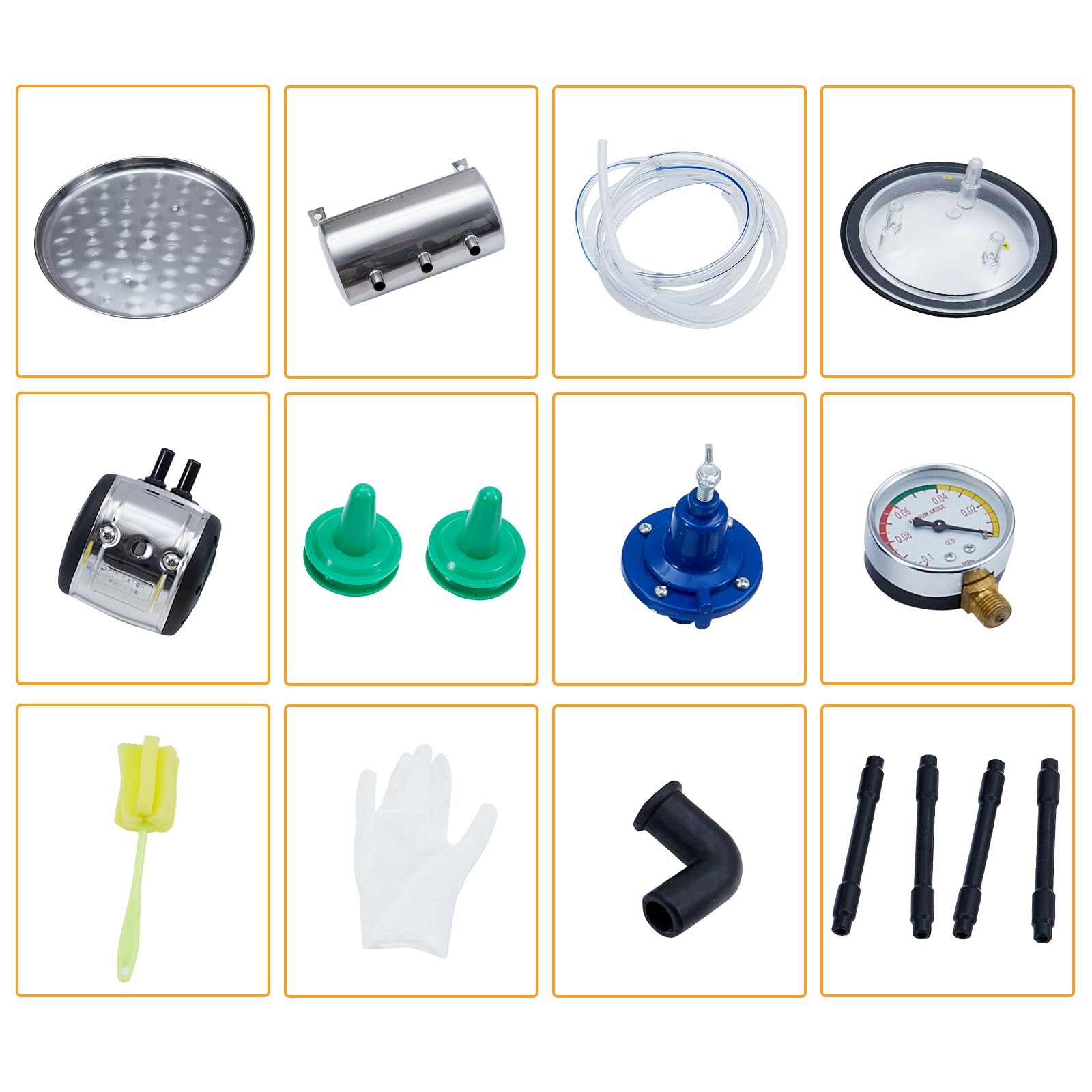 55KPA 1500 RPM Electric Milking Machine 25L Bucket 5-8 Cows Per Hour 120V Milker